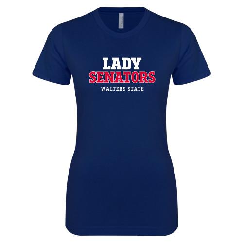  Next Level Womens Navy Boyfriend Tee - Lady Senators College