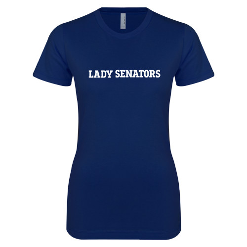  Next Level Womens Navy Boyfriend Tee - Lady Senators