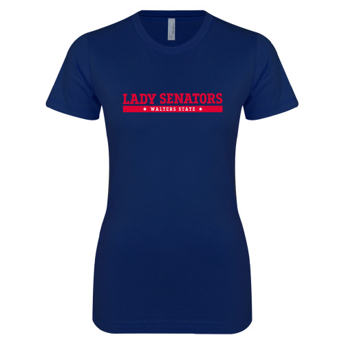  Next Level Womens Navy Boyfriend Tee - Lady Senators Bar