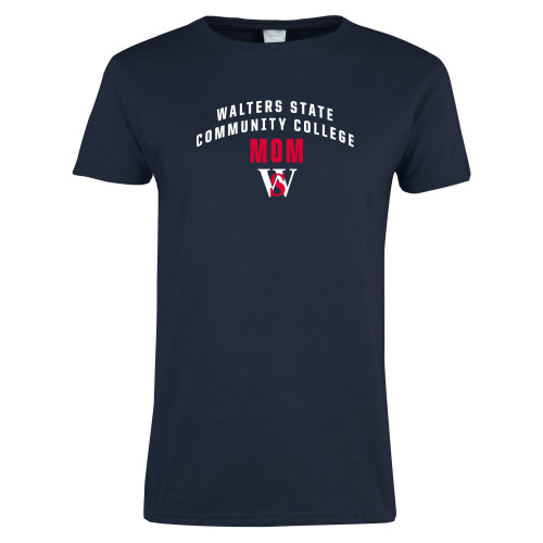  Womens Short Sleeve Navy Tee - Mom