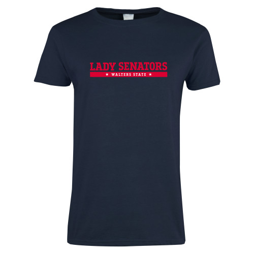  Womens Short Sleeve Navy Tee - Lady Senators Bar