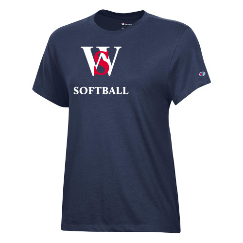  Champion Womens Navy Core Short Sleeve Tee - WS Softball