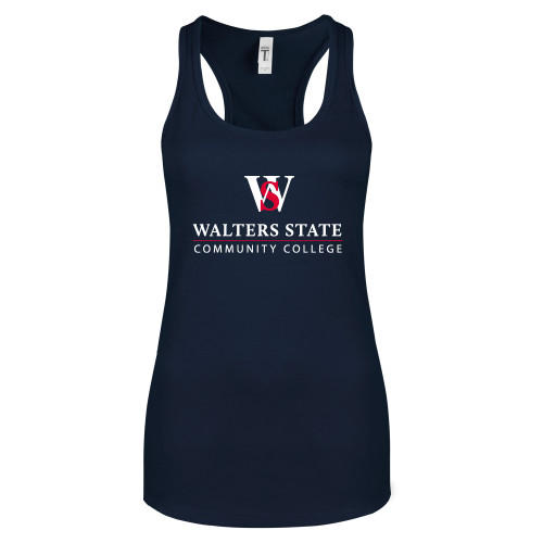  Next Level Womens Navy Racerback Tank  - Primary