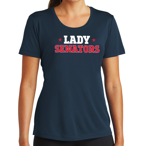  Womens Navy Performance Tee - Lady Senators