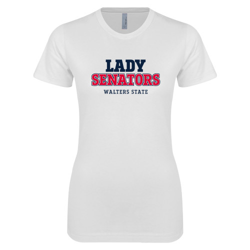  Next Level Womens White Boyfriend Tee - Lady Senators College