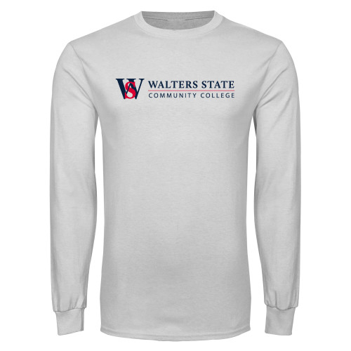  White Long Sleeve T Shirt - WS Horizontal