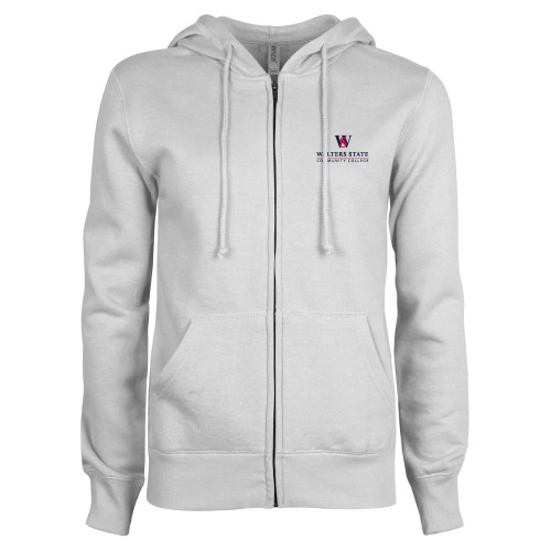  ENZA Womens White Fleece Full Zip Hoodie - Primary