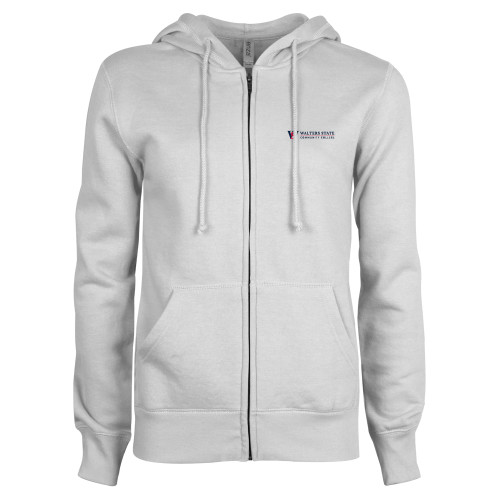  ENZA Womens White Fleece Full Zip Hoodie - WS Horizontal