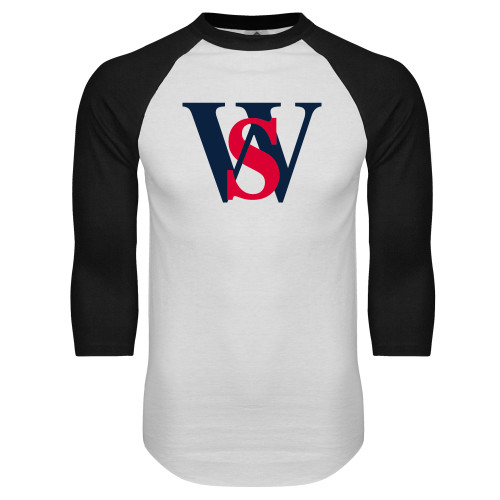  White/Black Raglan Baseball T Shirt - WS