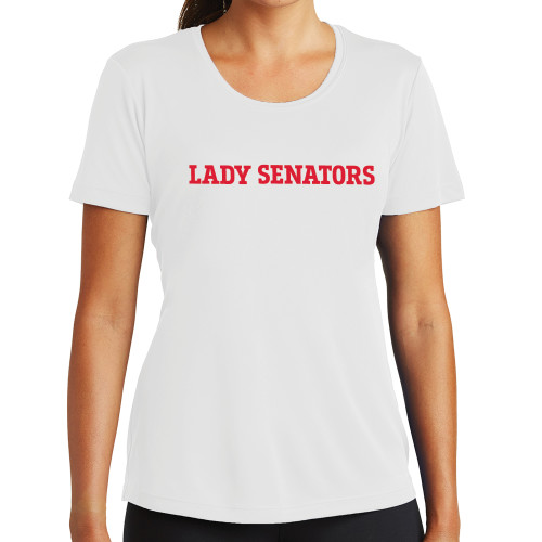  Womens White Performance Tee - Lady Senators