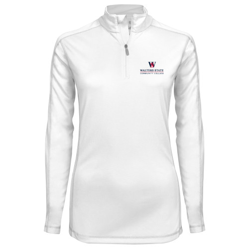  Syntrel Womens White Interlock 1/4 Zip - Primary