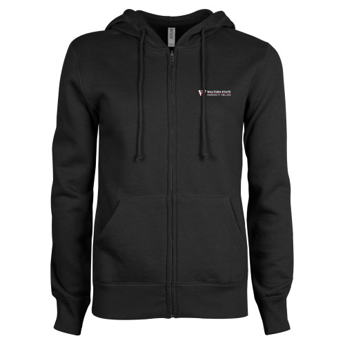  ENZA Womens Black Fleece Full Zip Hoodie - WS Horizontal