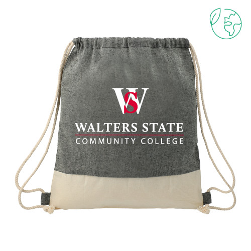  Split Recycled Cotton Natural/Black Drawstring Bag - Primary