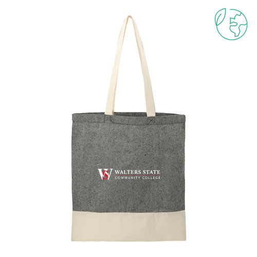 Split Recycled Black Cotton Twill Convention Tote - WS Horizontal