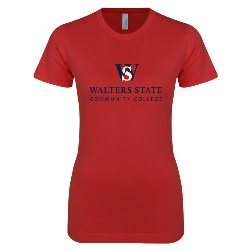 Next Level Womens Red Boyfriend Tee - Primary