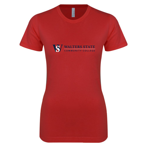  Next Level Womens Red Boyfriend Tee - WS Horizontal