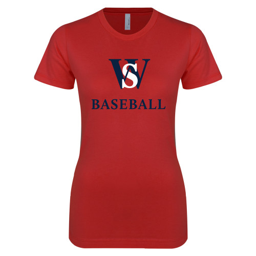  Next Level Womens Red Boyfriend Tee - WS