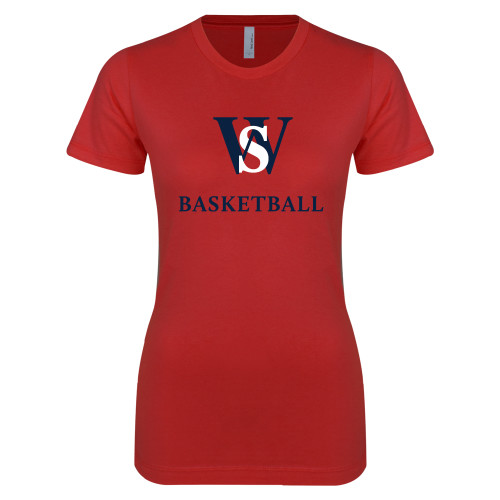 Next Level Womens Red Boyfriend Tee - WS