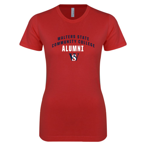  Next Level Womens Red Boyfriend Tee - Alumni