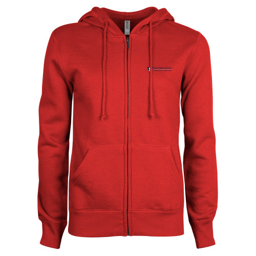  ENZA Womens Red Fleece Full Zip Hoodie - WS Horizontal