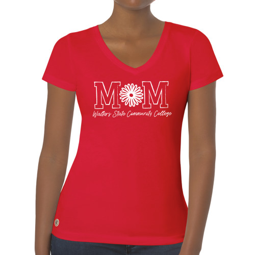  Fall Rush Ladies Red V Neck Tee - WSCC mom