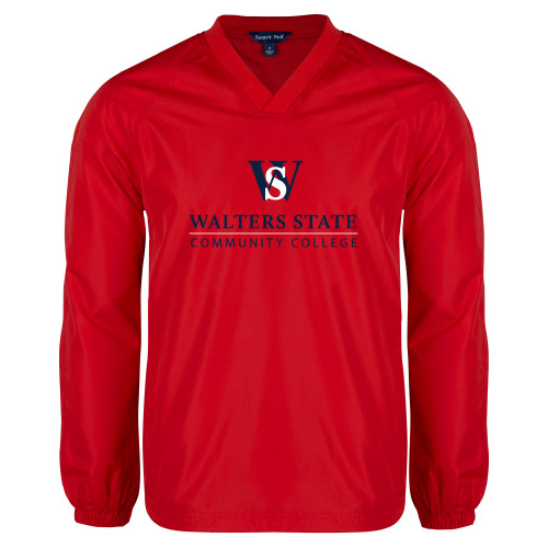  Red V Neck Raglan Windshirt - Primary