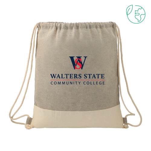  Split Recycled Cotton Grey/Natural Drawstring Bag - Primary