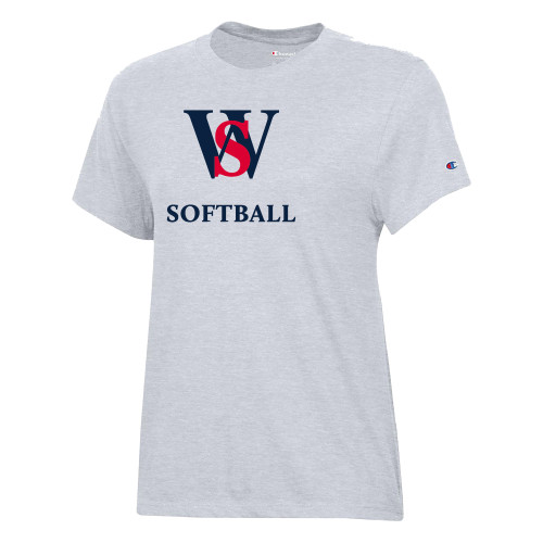  Champion Womens Oxford Grey Core Short Sleeve Tee - WS Softball
