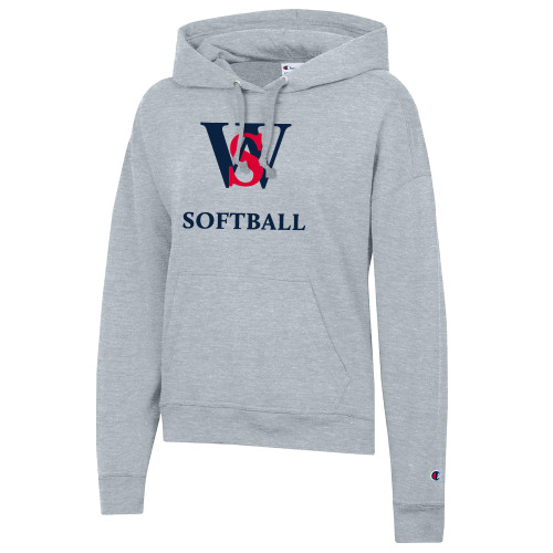  Champion Womens Oxford Grey Powerblend Pullover Hood - WS Softball