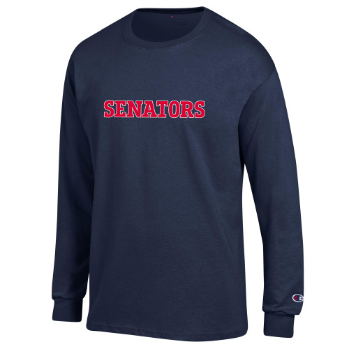  Champion Navy Long Sleeve T Shirt - Senators