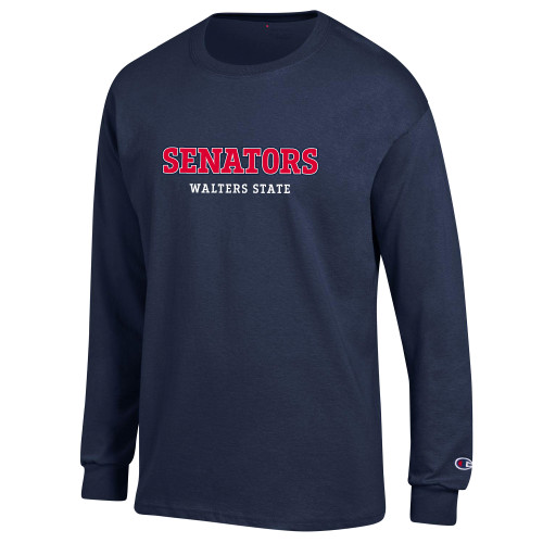  Champion Navy Long Sleeve T Shirt - Senators College