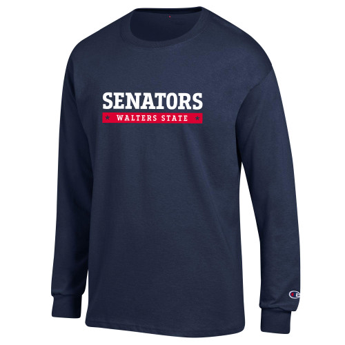  Champion Navy Long Sleeve T Shirt - Senators Bar
