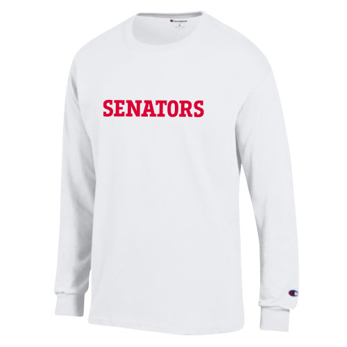  Champion White Long Sleeve T Shirt - Senators