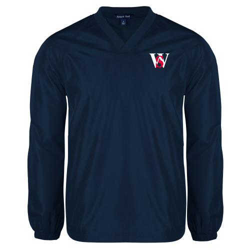  Navy V Neck Raglan Windshirt - WS