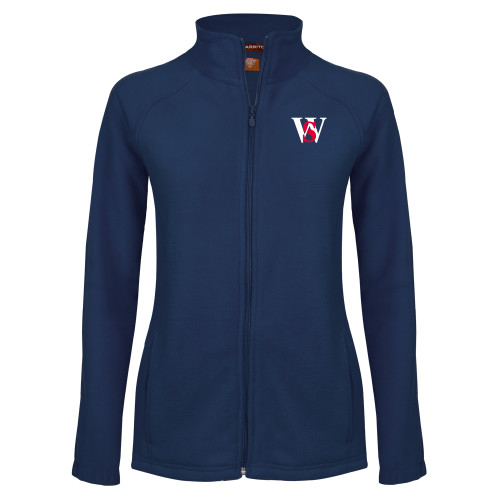  Womens Navy Fleece Full Zip Jacket - WS