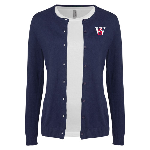  Womens Navy Cardigan Sweater - WS