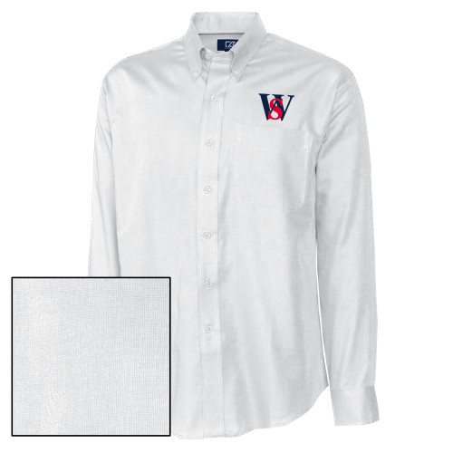  Cutter & Buck Nailshead Long Sleeve Button Down White - WS