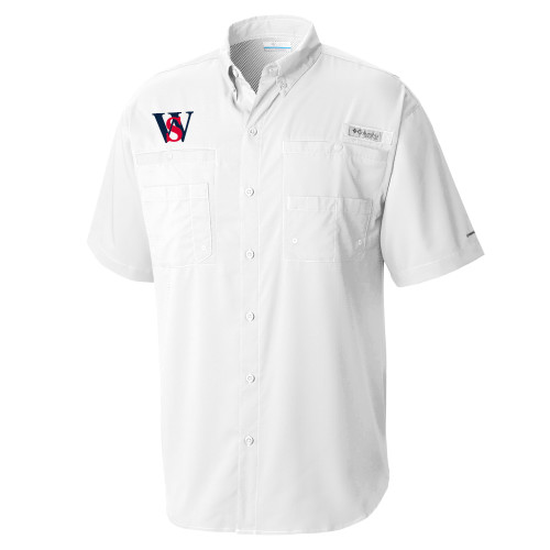  Columbia White Tamiami Performance Short Sleeve Shirt - WS
