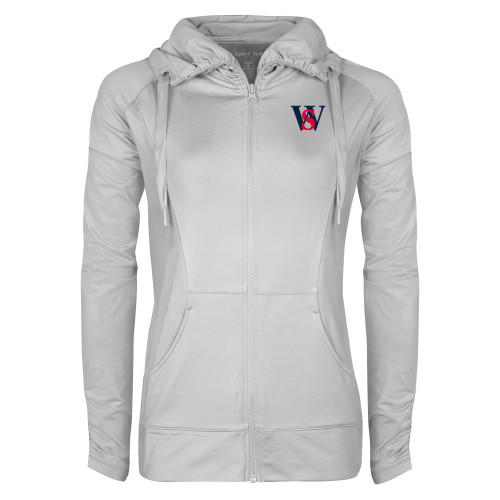  Womens White Sport Wick Stretch Full Zip Jacket - WS