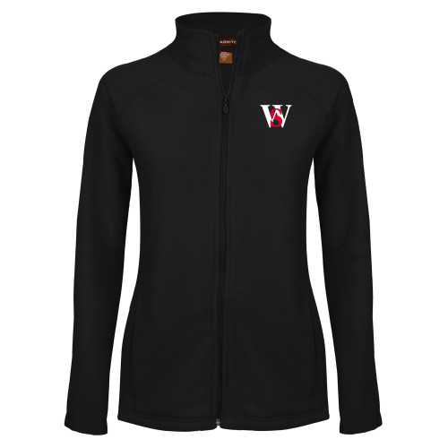  Womens Black Fleece Full Zip Jacket - WS