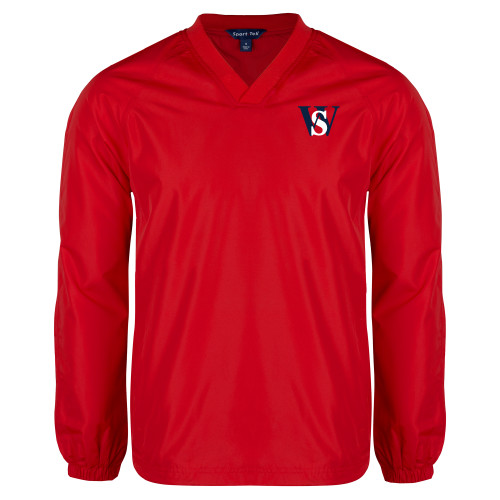  Red V Neck Raglan Windshirt - WS