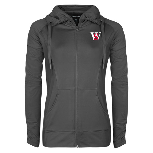  Womens Charcoal Sport Wick Stretch Full Zip Jacket - WS