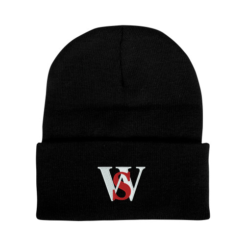  Black Knit Beanie w/Cuff - WS