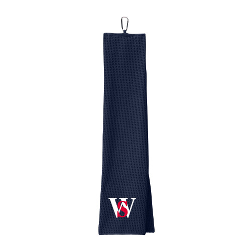  Navy Waffle Microfiber Golf Towel - WS