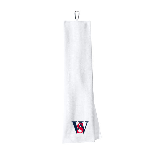  White Waffle Microfiber Golf Towel - WS