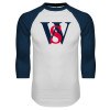 Thumbnail image for  White/Navy Raglan Baseball T Shirt