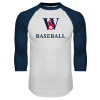 Thumbnail image for  White/Navy Raglan Baseball T Shirt