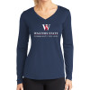 Thumbnail image for  Womens Navy Performance Long Sleeve V Neck Shirt