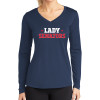 Thumbnail image for  Womens Navy Performance Long Sleeve V Neck Shirt