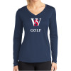 Thumbnail image for  Womens Navy Performance Long Sleeve V Neck Shirt